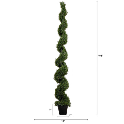 9' UV Resistant Artificial Rosemary Spiral Topiary Tree (Indoor/Outdoor) - Tampa Home & Garden Store