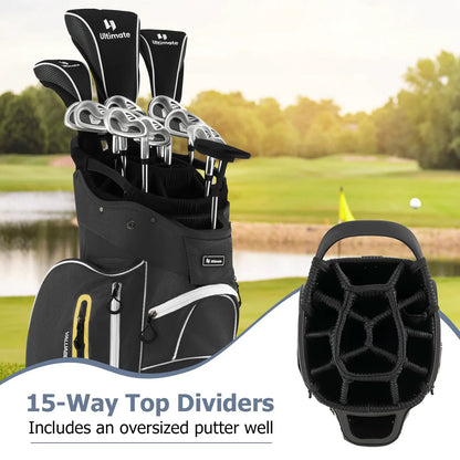 Lightweight Golf Cart Bag With 15 Way Dividers