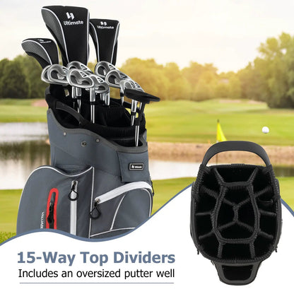 Lightweight Golf Cart Bag With 15 Way Dividers