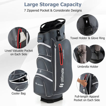 Lightweight Golf Cart Bag With 15 Way Dividers