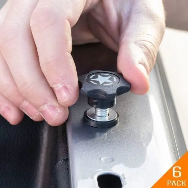GP-Star quick-release thumbscrew set black knob with star logo, 6-pack for GPCA car gear on Tampa Home & Garden Store