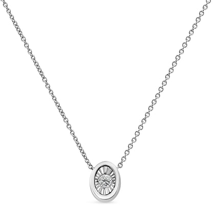 10K white gold miracle set round-cut diamond pendant necklace on silver chain Bids.com on Tampa Home & Garden Store