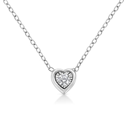 Necklace by Bids.com: 10K white gold heart pendant with round diamond centerpiece, chain on Tampa Home & Garden Store