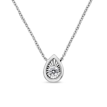 Diamond pendant necklace in 10K white gold with round center stone, 18in chain by Bids.com on Tampa Home & Garden Store