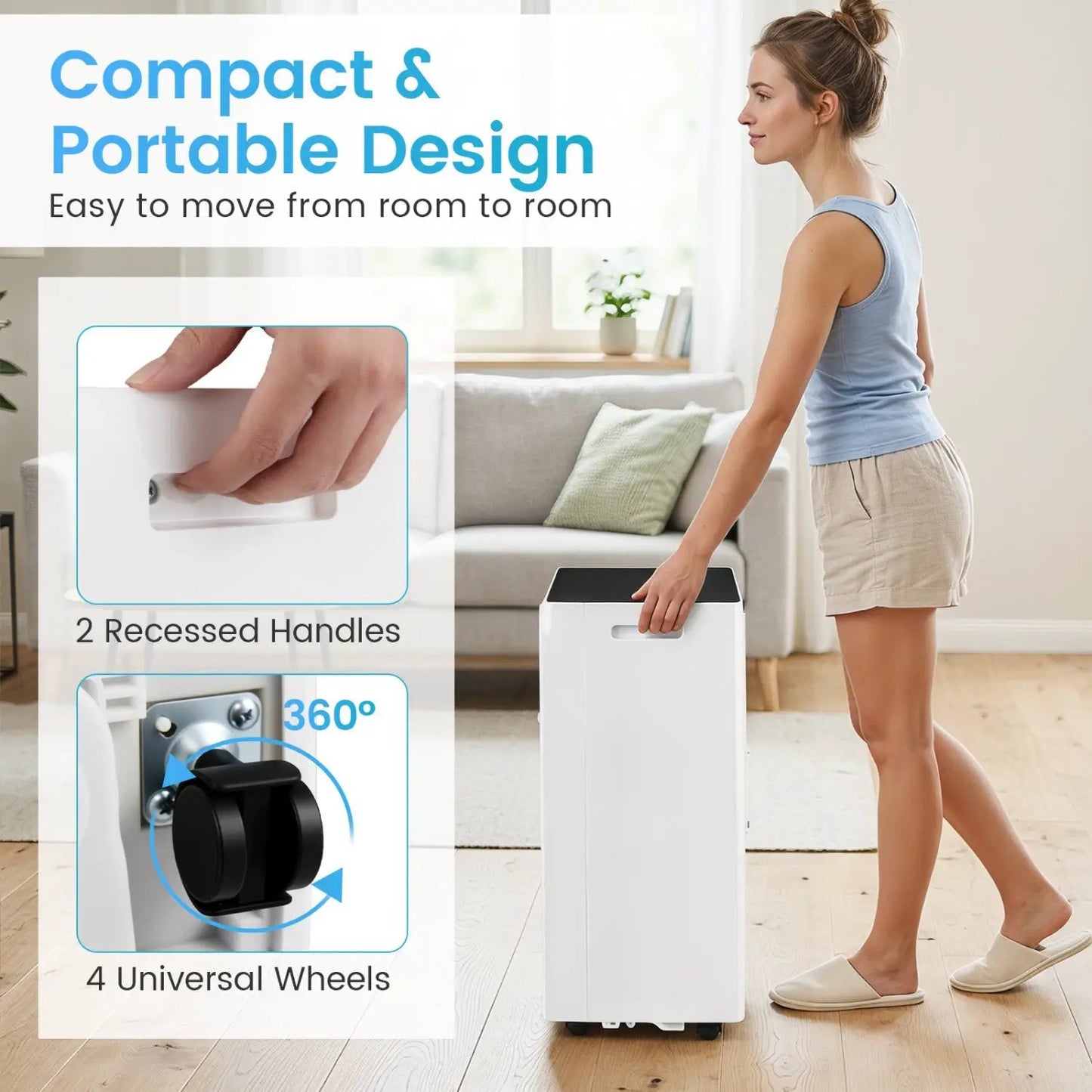 9000 BTU Portable AC with Dehumidifier and Timer