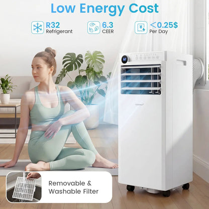 9000 BTU Portable AC with Dehumidifier and Timer