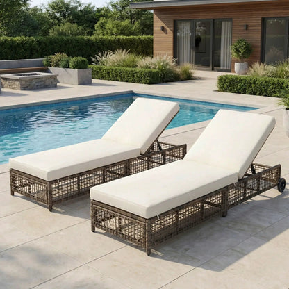 Lounge Chair With 5 Position Backrest Wheels