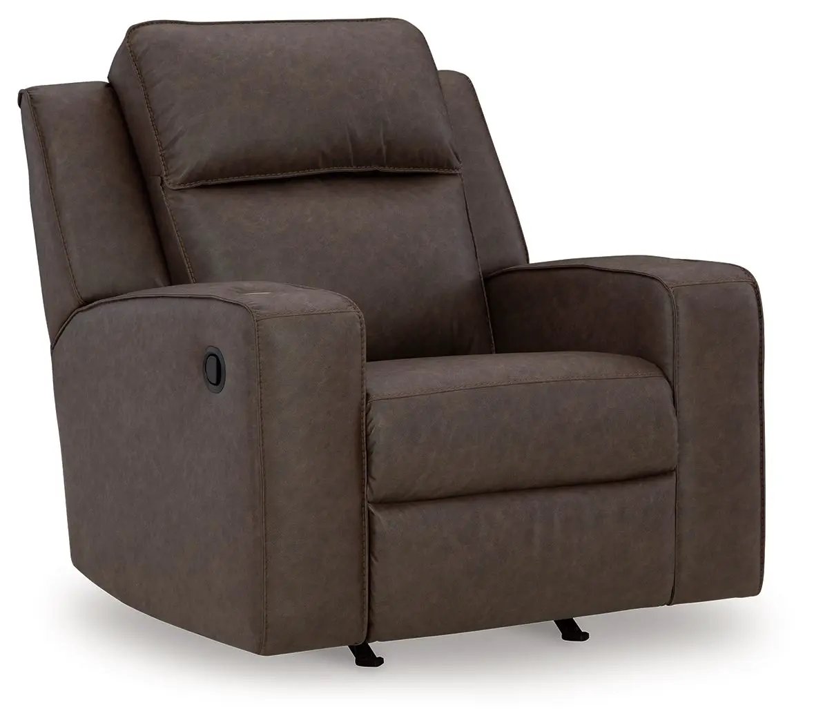 Lavenhorne Rocker Recliner Granite, brown leather-like upholstery, Unique Piece Furniture on Tampa Home & Garden Store