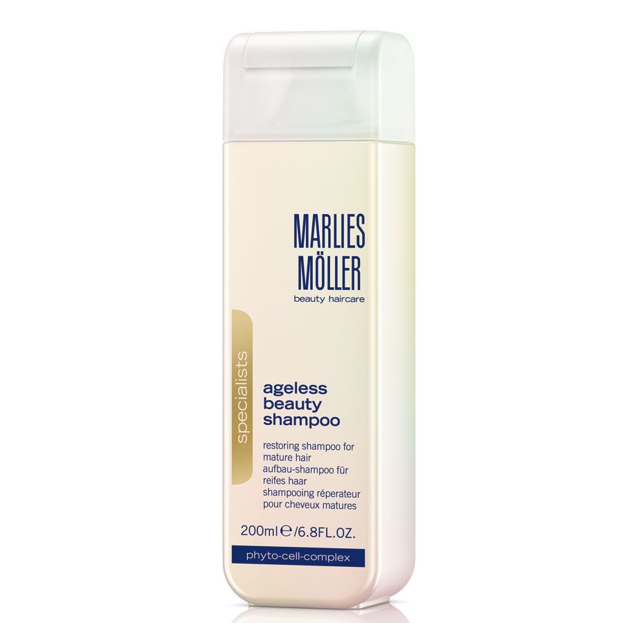 Marlies Möller ageless beauty shampoo bottle 200 ml cream container with blue logo on Tampa Home & Garden Store