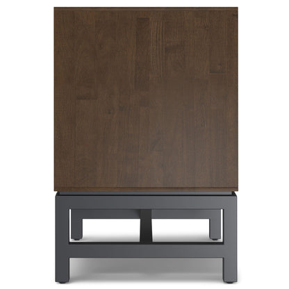 Walnut Brown Nightstand with Drawer and Open Storage by HouseOfZazla, solid rubberwood on Tampa Home & Garden Store