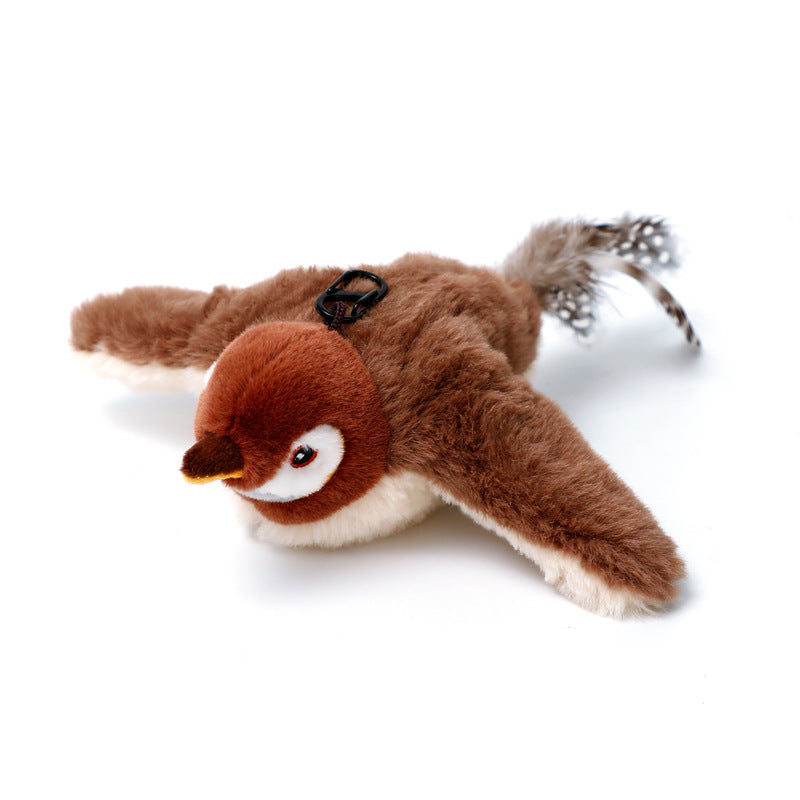 Plush brown bird toy with white face patch, orange beak and outstretched wings on Tampa Home & Garden Store