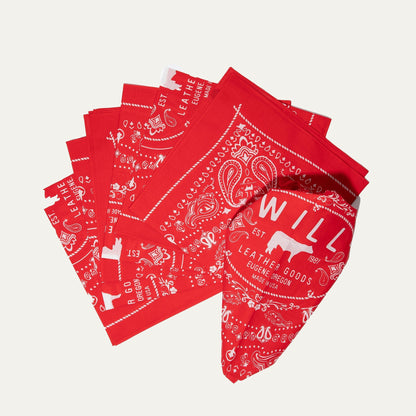 Will's Bandana red paisley print bandana set by Will Leather Goods on Tampa Home & Garden Store
