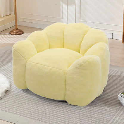 Lotus Style Compression Sofa bean bag chair yellow plush fabric by Unique Piece Furniture on Tampa Home & Garden Store