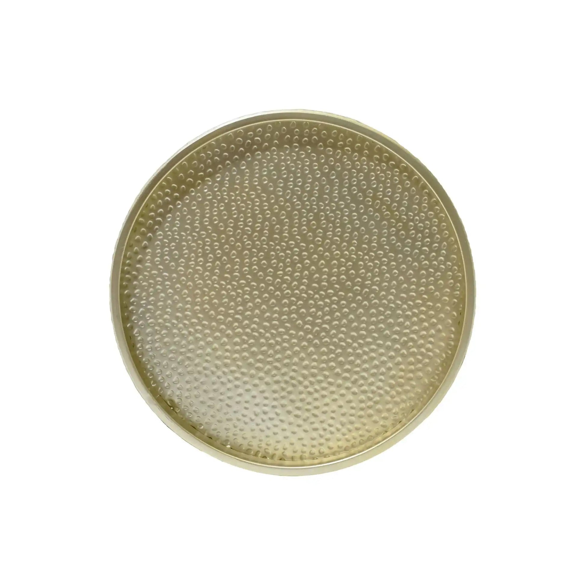 Modern round accent table top with hammered brass surface by HouseOfZazla on Tampa Home & Garden Store