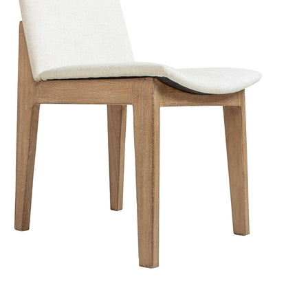 Light beige dining chairs set of 2 with natural reclaimed pine wood frame by HouseOfZazla on Tampa Home & Garden Store