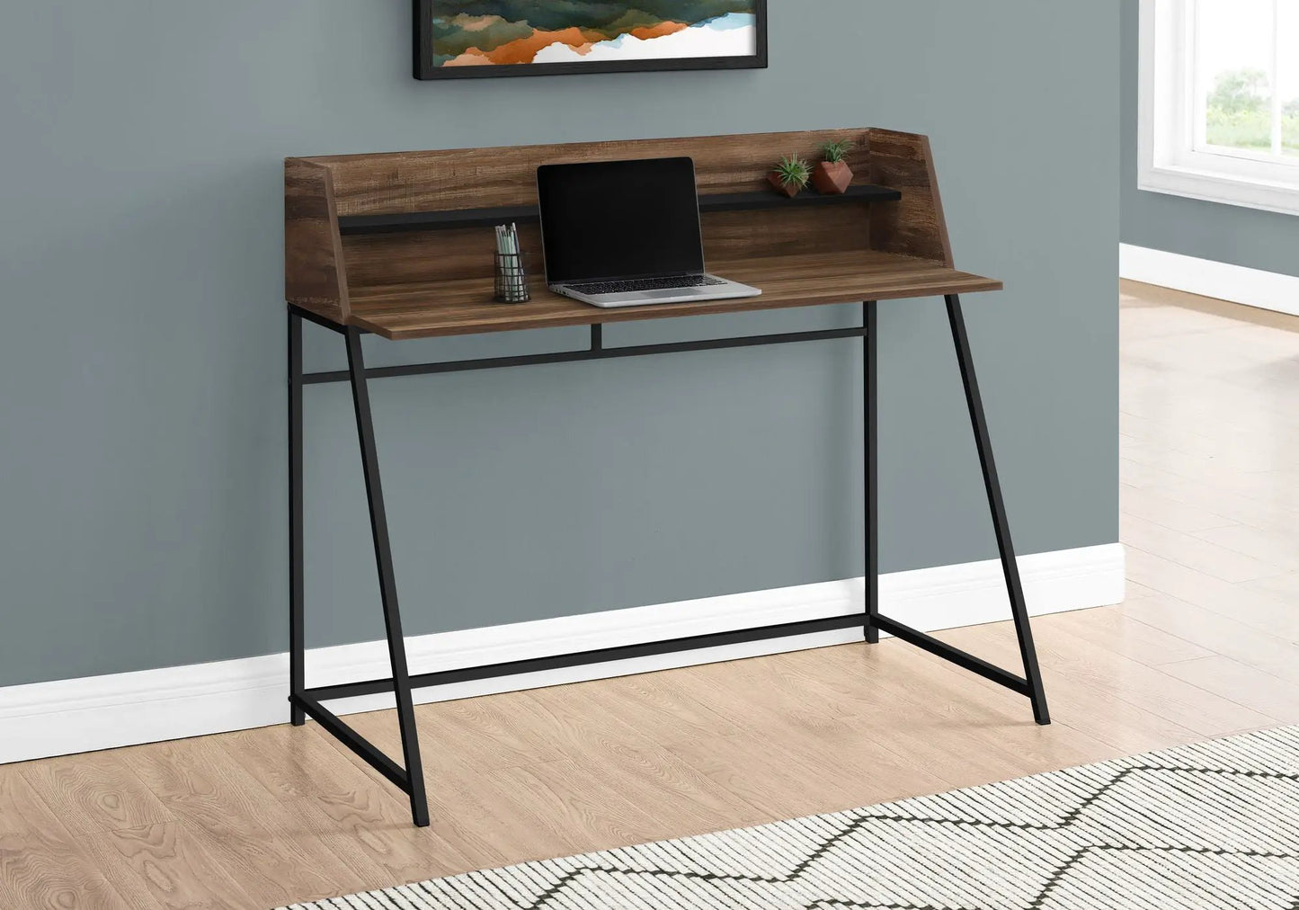 Marble Look Computer Desk for Home Office