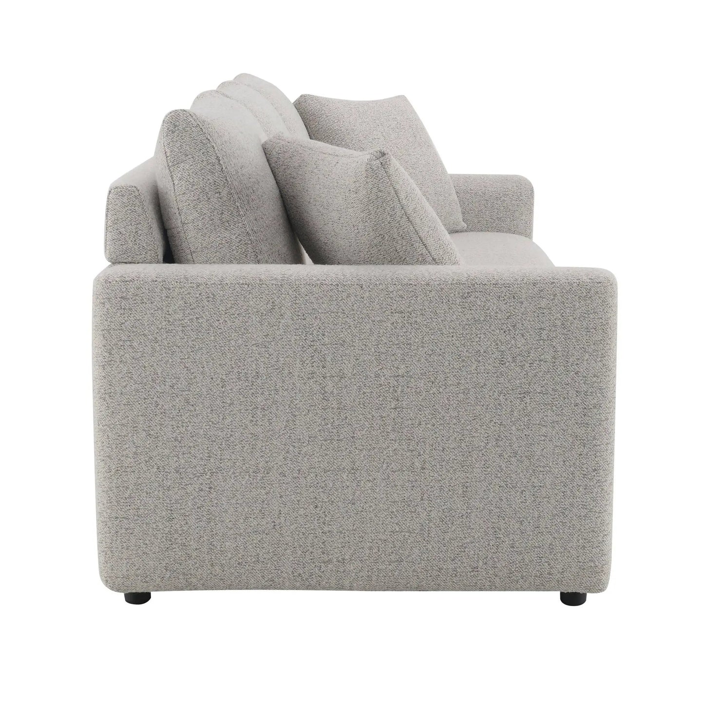 Connie Bouclé Sleeper Sectional Sofa beige with 2 toss pillows Unique Piece Furniture on Tampa Home & Garden Store