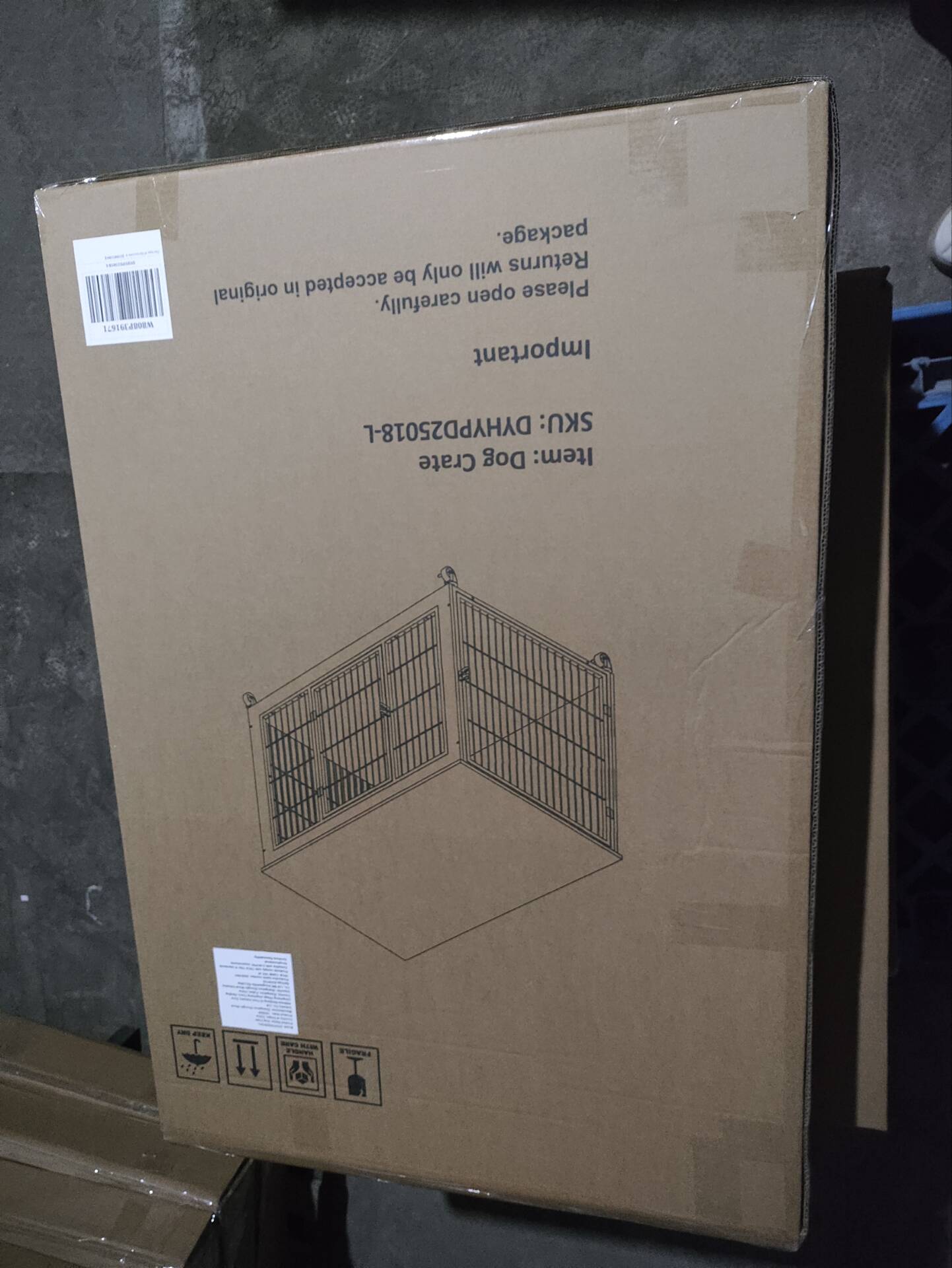 38.6 inch Dog Crate Furniture with Wheels for Small Dogs box shows crate diagram by HouseOfZazla on Tampa Home & Garden Store