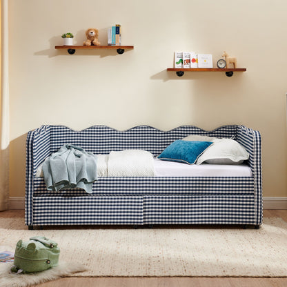 Gingham Daybed With Usb Port And The Wave Shape
