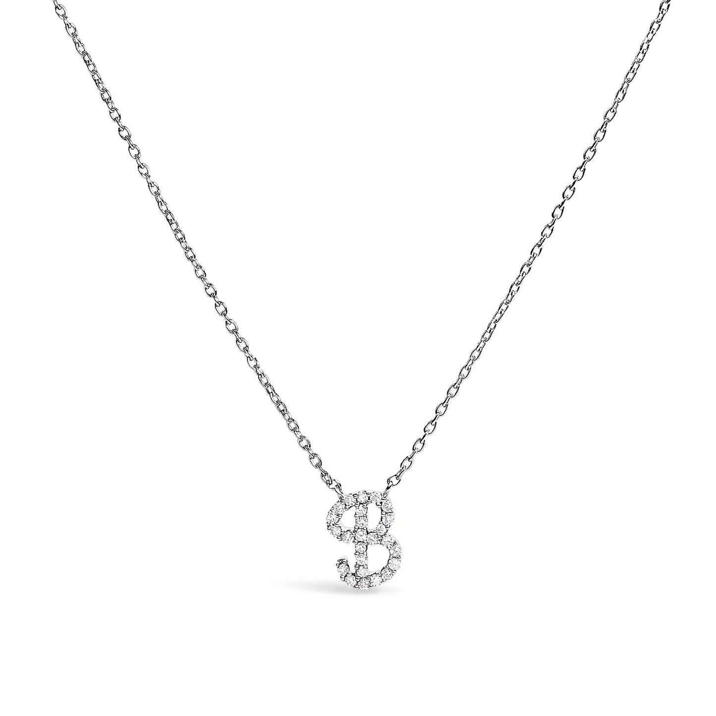 14K white gold diamond-accent A initial script pendant necklace by Bids.com on Tampa Home & Garden Store