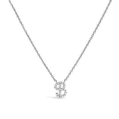 14K white gold diamond-accent A initial script pendant necklace by Bids.com on Tampa Home & Garden Store