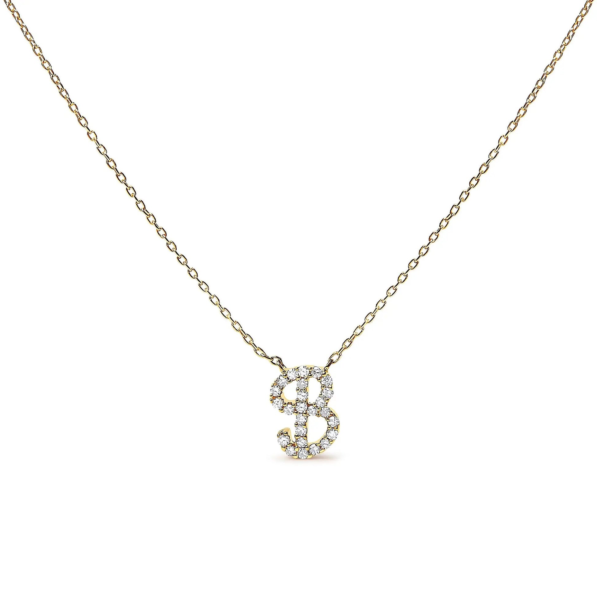 14K white gold diamond-accent A initial script pendant necklace by Bids.com on Tampa Home & Garden Store