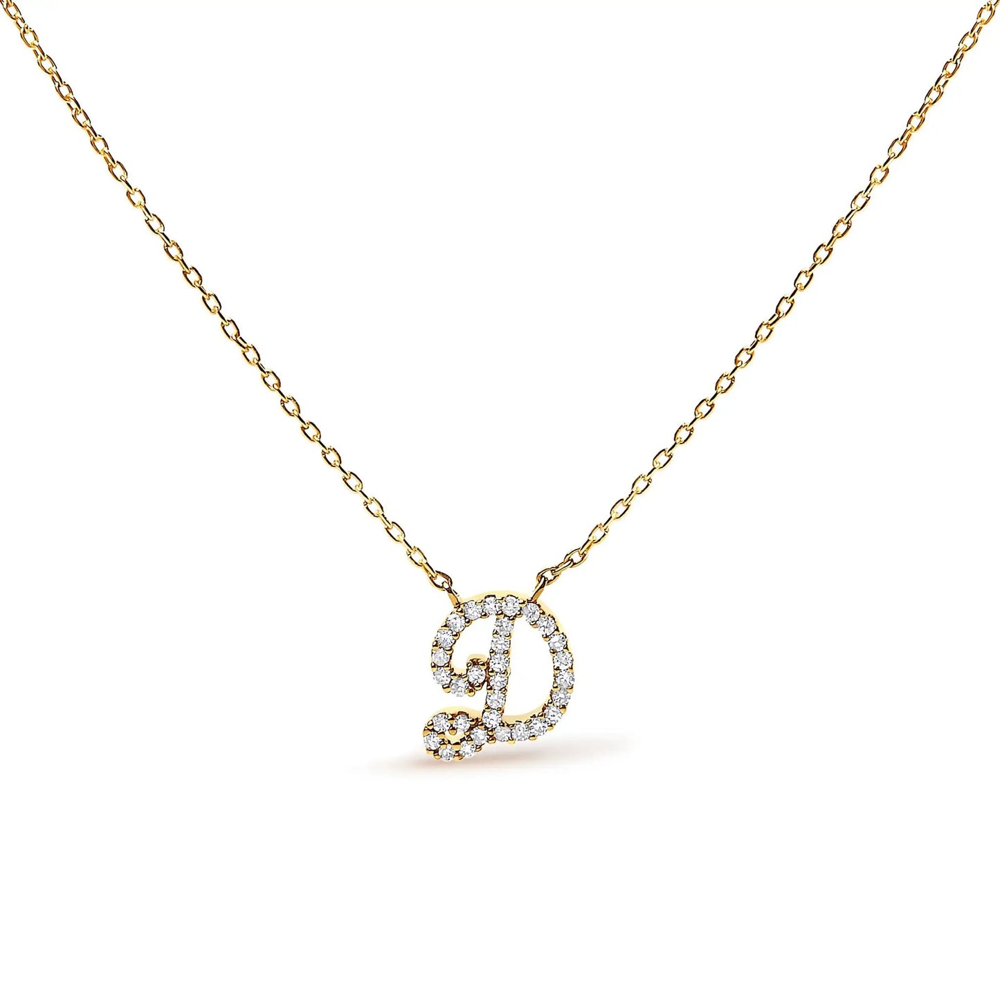 14K white gold A initial script pendant necklace with diamond accents on Tampa Home & Garden Store