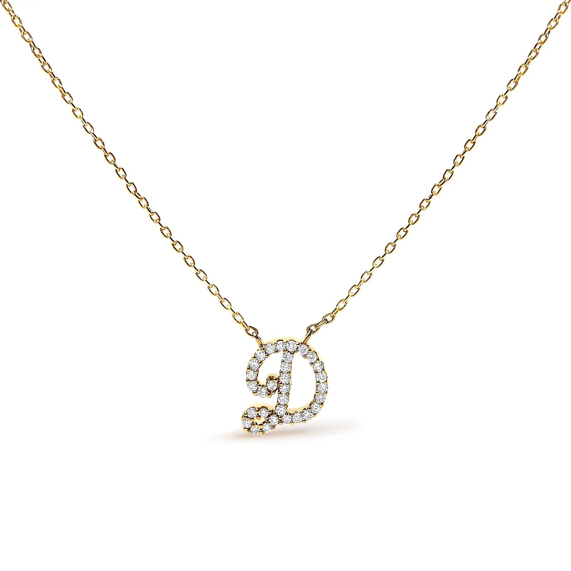 14K white gold A initial script pendant necklace with diamond accents on Tampa Home & Garden Store