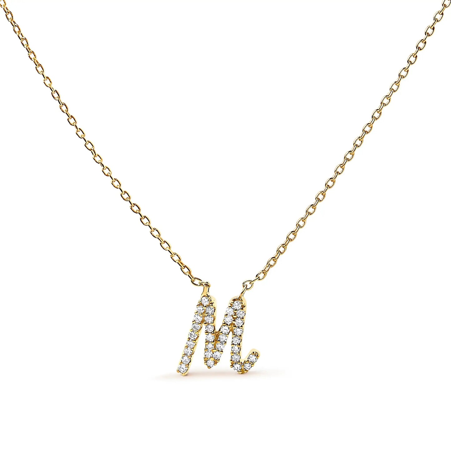 A-initial script pendant necklace in gold-tone with diamond-studded fringe on Tampa Home & Garden Store