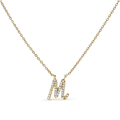 A-initial script pendant necklace in gold-tone with diamond-studded fringe on Tampa Home & Garden Store