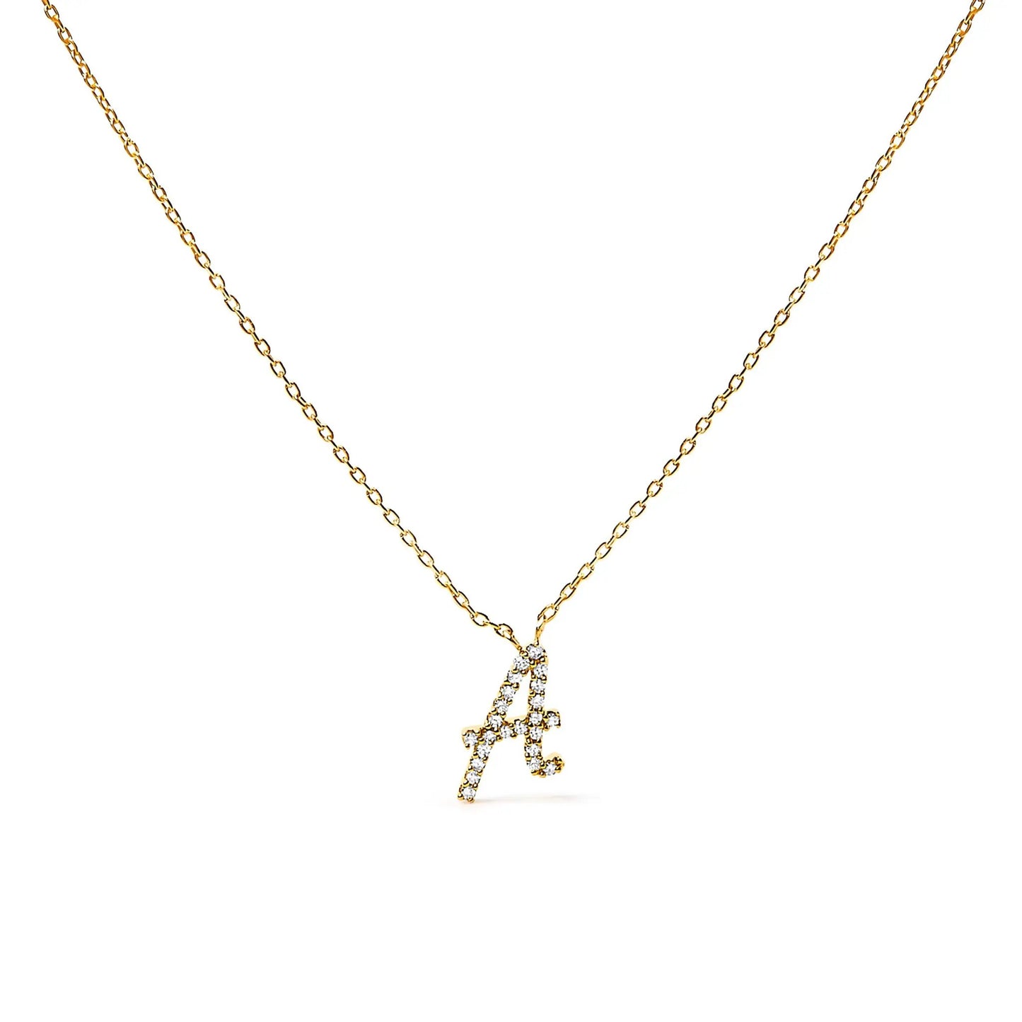 14K White Gold Diamond Accent A Initial Script Style Pendant Necklace by Bids.com on Tampa Home & Garden Store