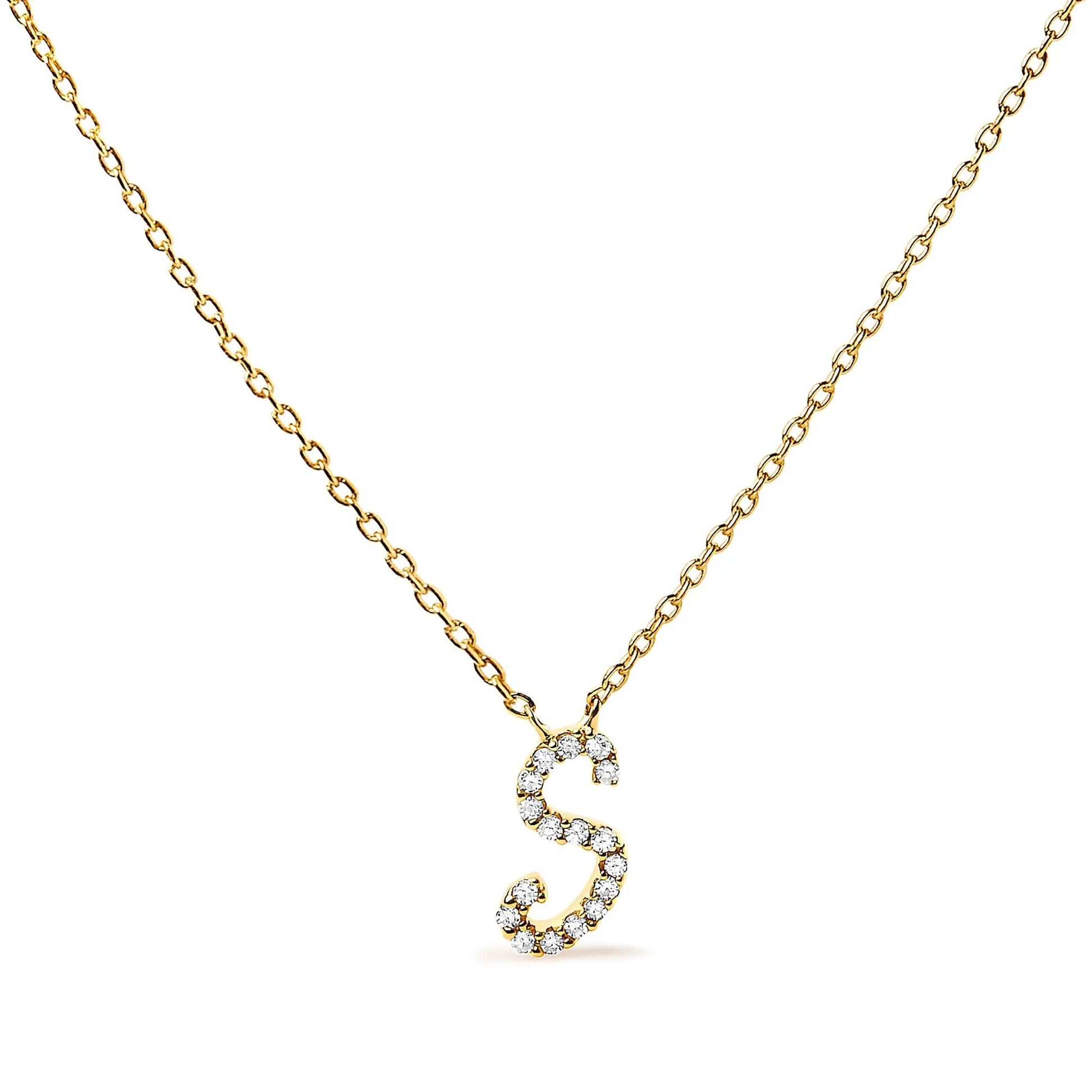 Gold-tone chain necklace with diamond-accent A-style initial pendant on Tampa Home & Garden Store