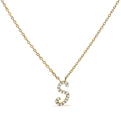Gold-tone chain necklace with diamond-accent A-style initial pendant on Tampa Home & Garden Store