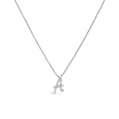 14K white gold diamond-accent A initial pendant necklace, script style with chain Bids.com on Tampa Home & Garden Store