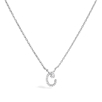 14K white gold diamond-accent A initial script pendant necklace by Bids.com with rolo chain on Tampa Home & Garden Store