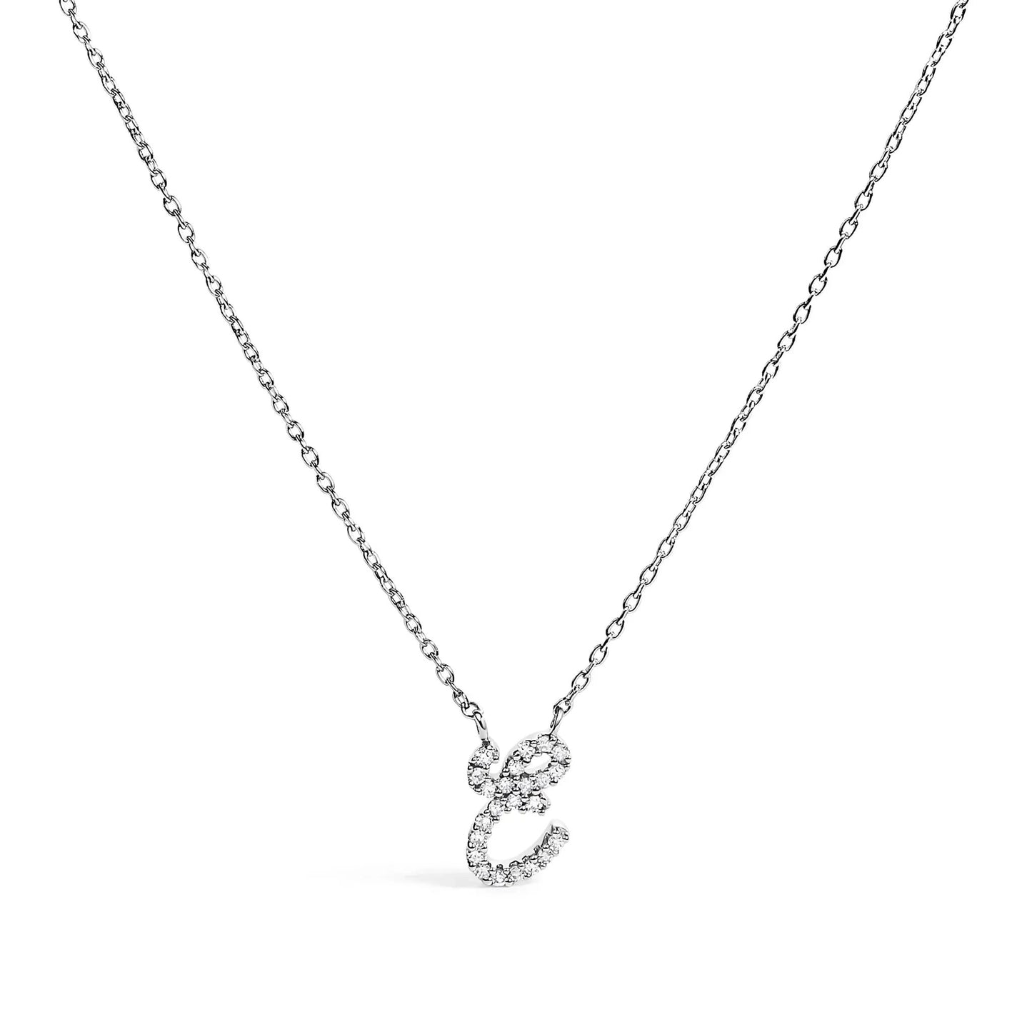 14K white gold diamond-accent A initial script pendant necklace by Bids.com on Tampa Home & Garden Store