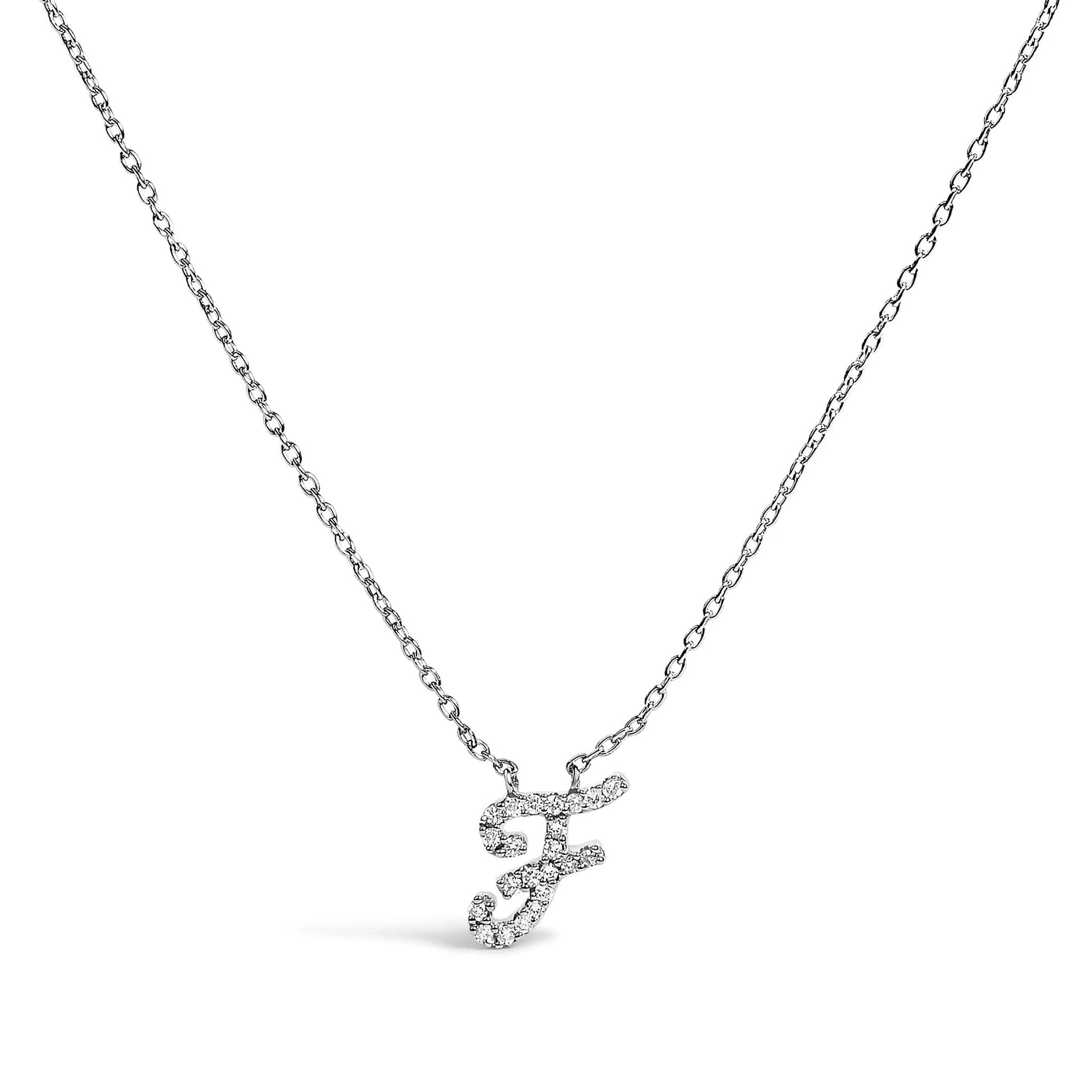 14K white gold diamond-accent A initial script pendant necklace by Bids.com on Tampa Home & Garden Store