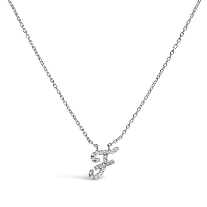 14K white gold diamond-accent A initial script pendant necklace by Bids.com on Tampa Home & Garden Store