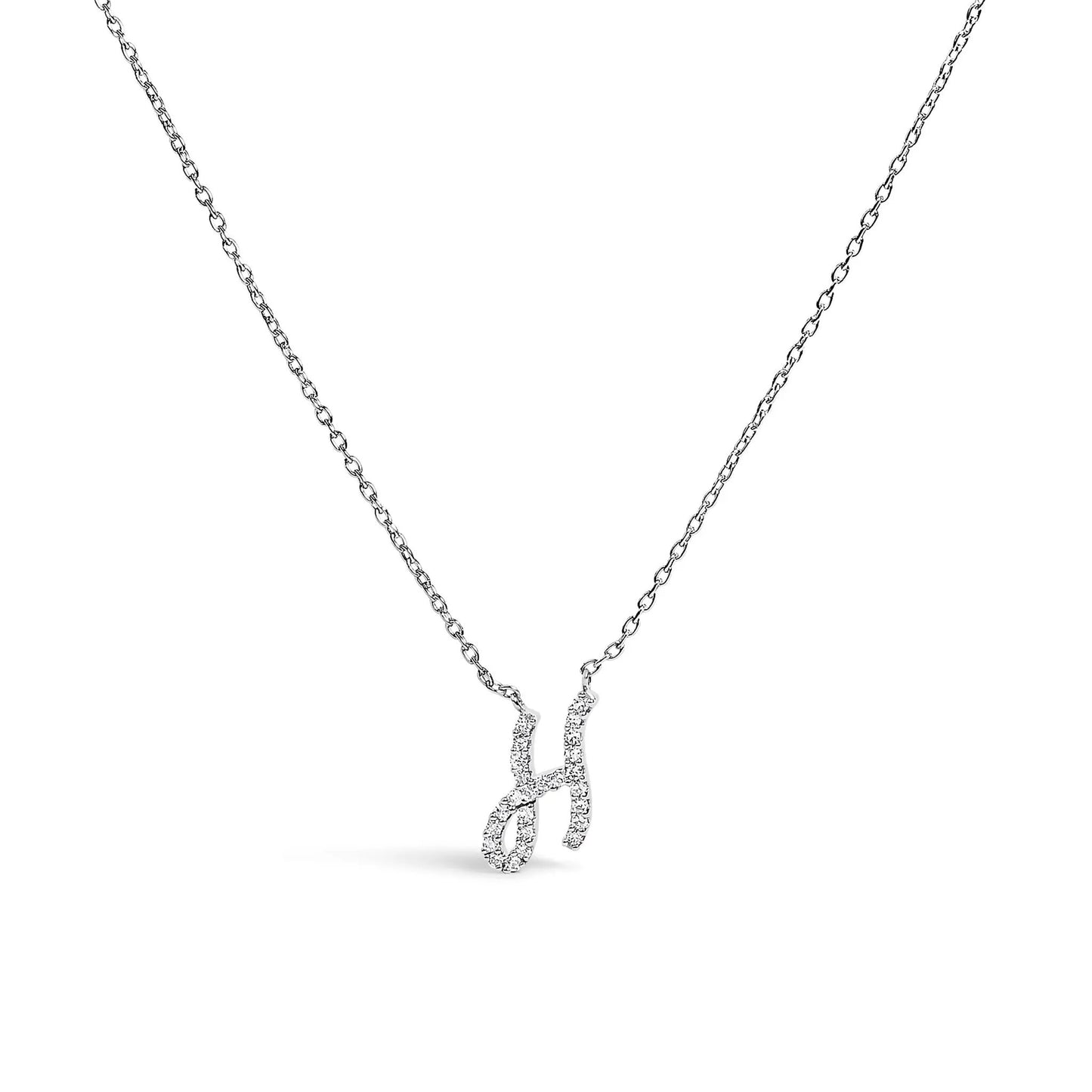 14K white gold diamond-accent A initial script pendant necklace by Bids.com on Tampa Home & Garden Store