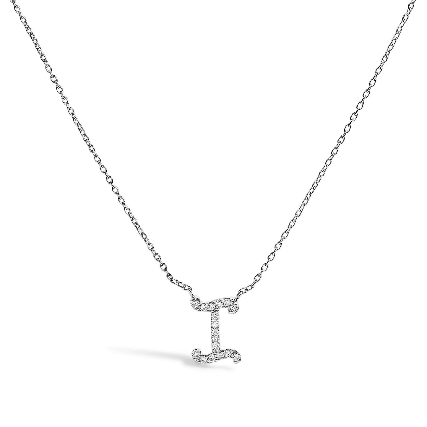 14K white gold diamond-accent A initial script pendant necklace by Bids.com with diamonds on Tampa Home & Garden Store