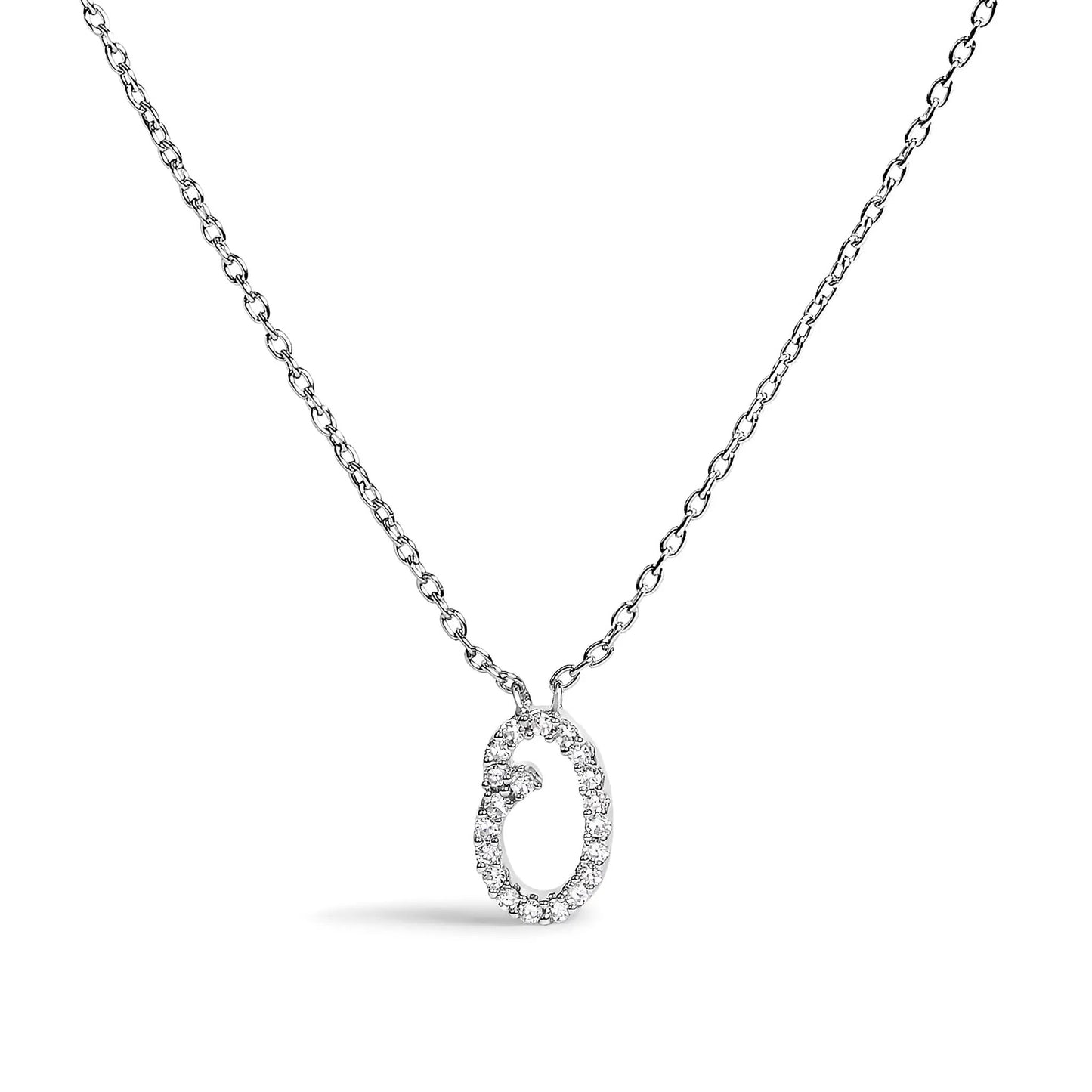 14K white gold diamond accented A initial script pendant necklace by Bids.com on Tampa Home & Garden Store