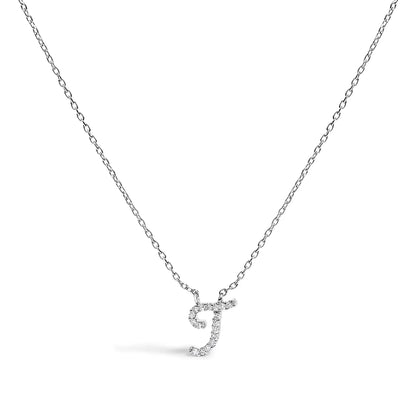 Necklace 14K white gold A initial script pendant with diamond accents by Bids.com on Tampa Home & Garden Store