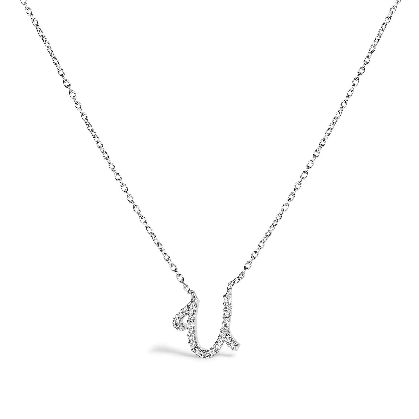 14K white gold diamond accent A initial script pendant necklace by Bids.com on Tampa Home & Garden Store
