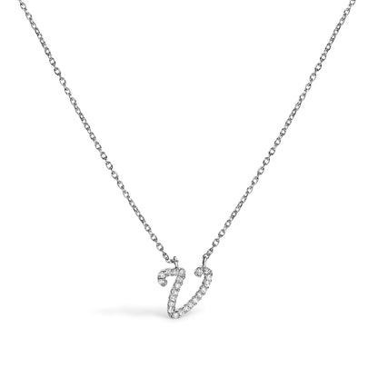 14K white gold diamond-accent A initial script pendant necklace by Bids.com on Tampa Home & Garden Store