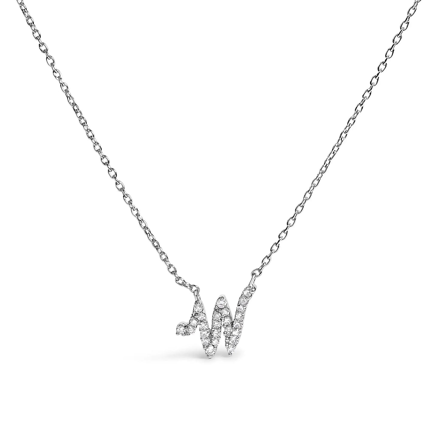 14K white gold diamond-accent A initial script pendant necklace by Bids.com on Tampa Home & Garden Store