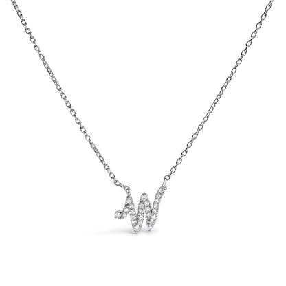 14K white gold diamond-accent A initial script pendant necklace by Bids.com on Tampa Home & Garden Store