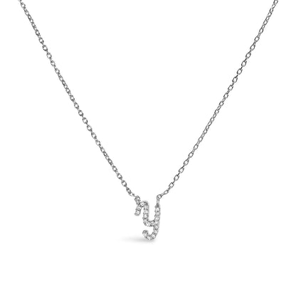 Necklace 14K white gold diamond-accented A initial pendant in script style by Bids.com on Tampa Home & Garden Store