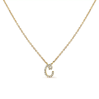 Gold-tone chain necklace with diamond-accent A initial pendant in script style on Tampa Home & Garden Store