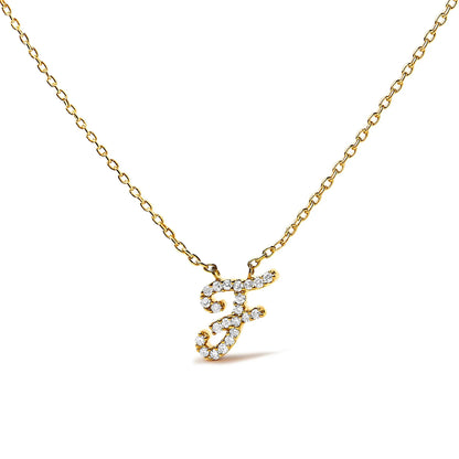 14K gold chain necklace with a diamond-studded cursive A initial pendant on Tampa Home & Garden Store