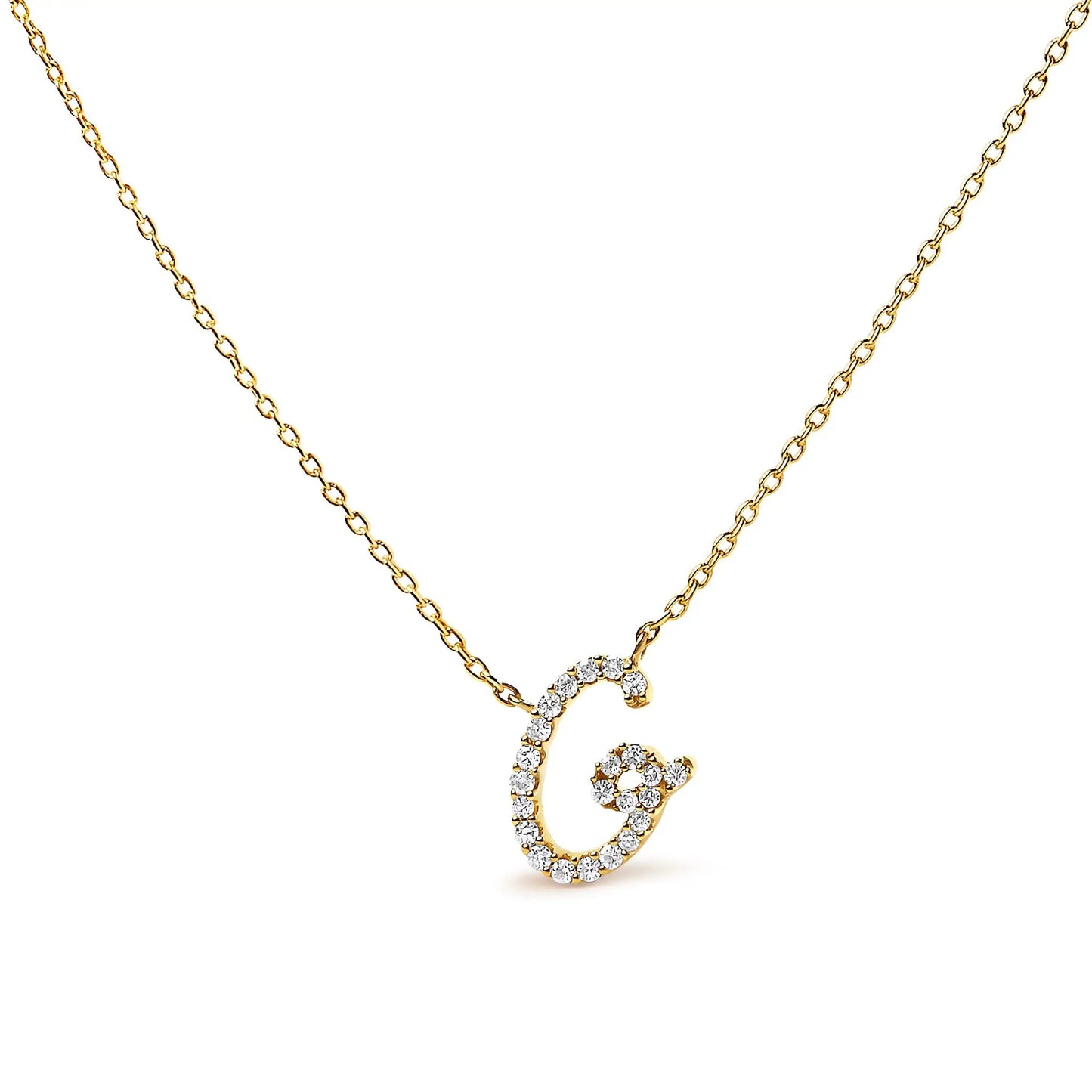 Gold-tone A initial pendant necklace with diamond accents on linked chain on Tampa Home & Garden Store
